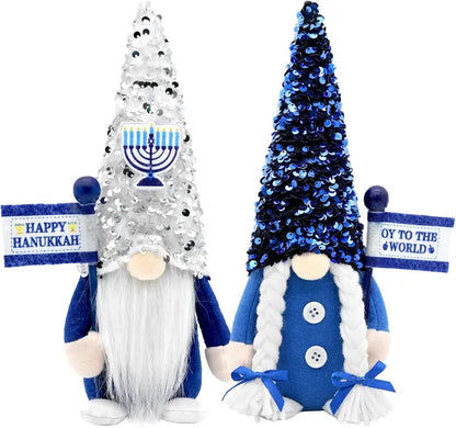 Hanukkah Gnomes Decorations For Home Indoor, Hanukkah Menorah Plush Decor, Jewish - view 4