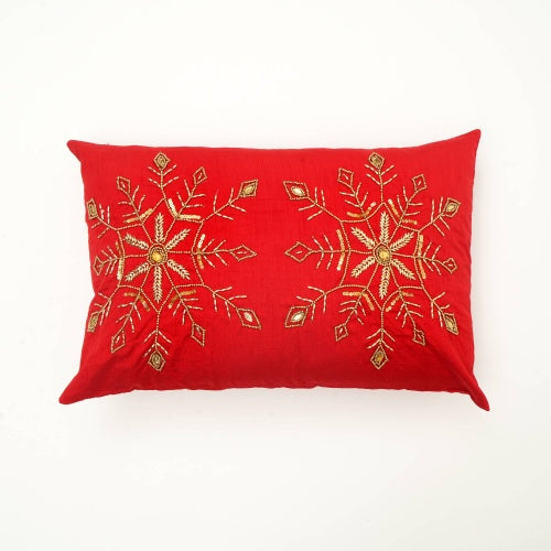 Polyester Lumber Pillow With Bead Work Soft & Stylish Accent - view 2