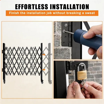 Foldable Security Gate, Expandable Safety Barrier With 360' Swivel Casters Lockable Design - view 3