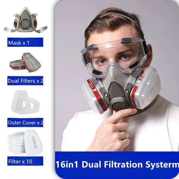 Gesicht Maske Atemschutz Mit Brillen Für Industrie Streichen Spritzen Schweißen - view 5