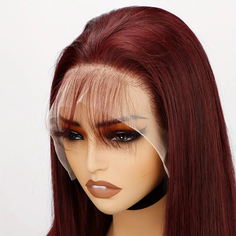 13x4 Straight Reddish-Brown Lace Front Wig HD Lace, Human Hair, Density - view 4