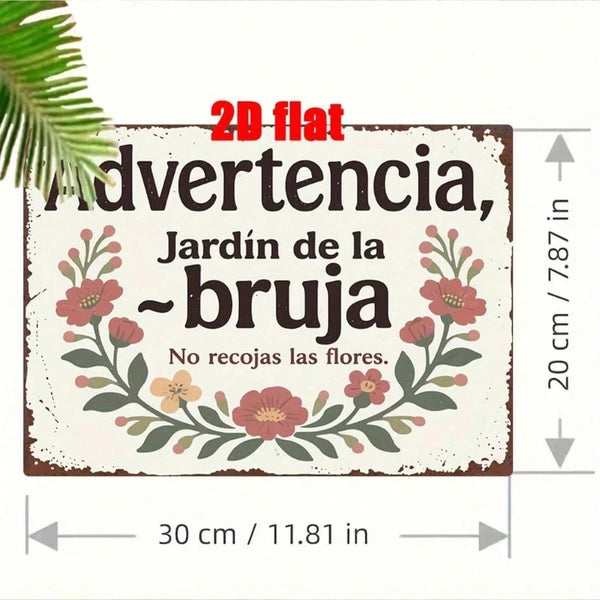 Spanish Witch 2D Flat Metal Wall Art Sign, Vintage Waterproof Rustproof Metal Plaque 7.8X11.8 Inch - view 4