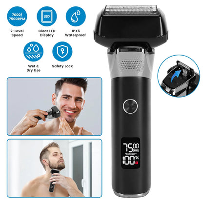 Electric Foil Face Shaver 5-Blade Electric Razor For Men Wet & Dry Jawline Beard Trimmer Precision Sideburn Shavers - view 3