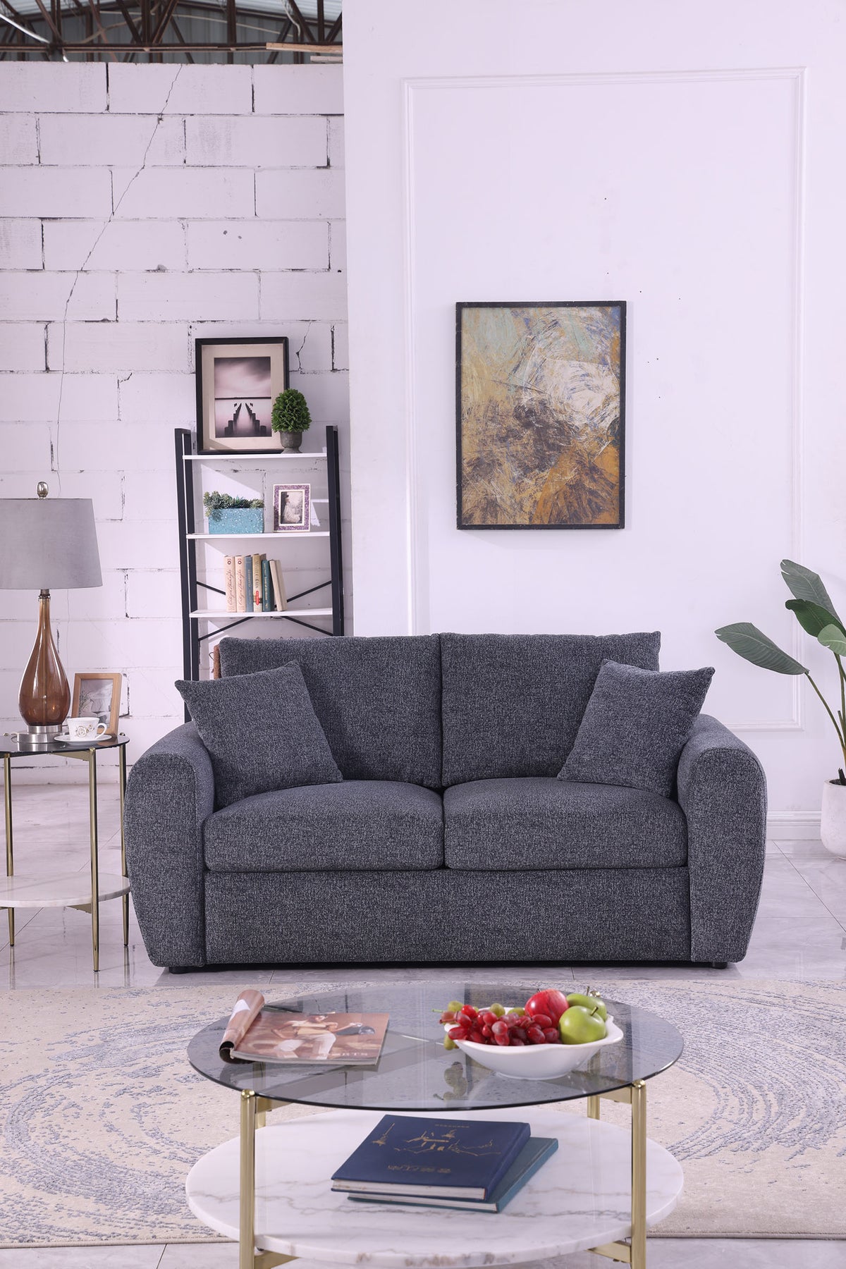 Modern Minimalist Comfortable Compressed GREY Sofa - view 2