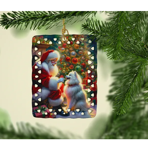 American Eskimos And Santa Claus Porcelain Decorations Christmas Tree Hanging Decorations