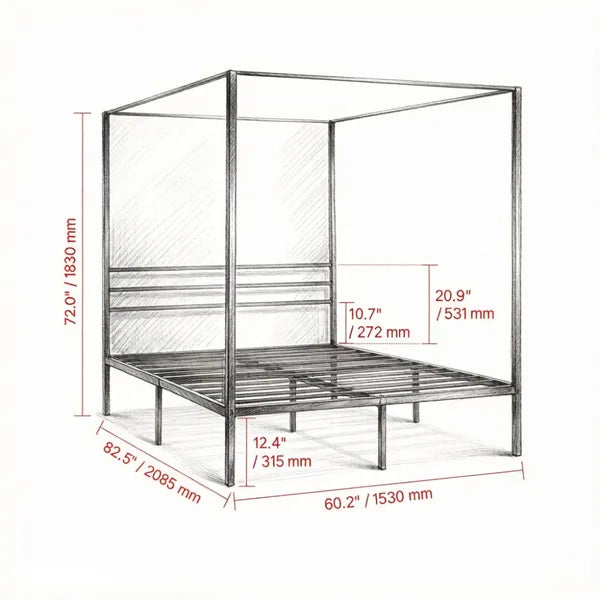 Canopy Bed Frame Only Bed Frame - view 3