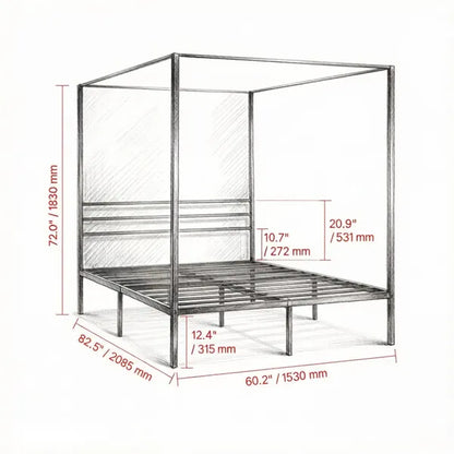 Canopy Bed Frame Only Bed Frame - view 3