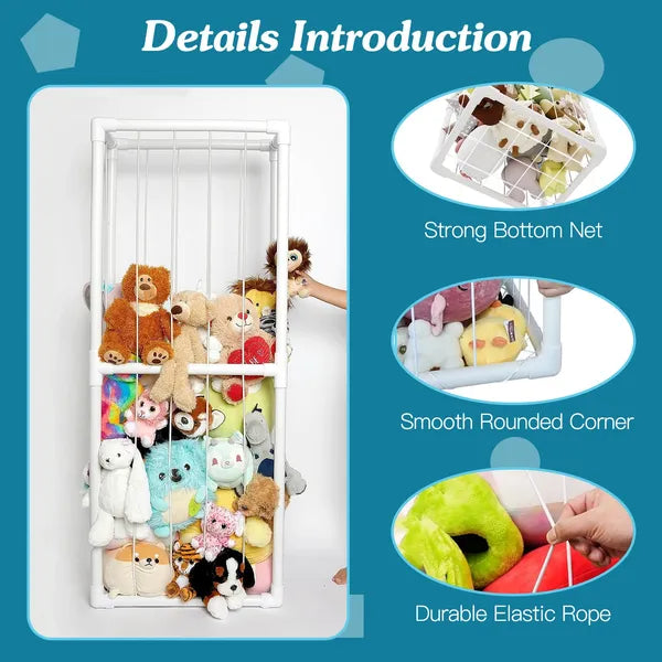 Stuffed Animal Storage PVC Plush Organizer Shelf Plush Stuffed Animal Holder Standing Kids Toy Storage Cage - view 3