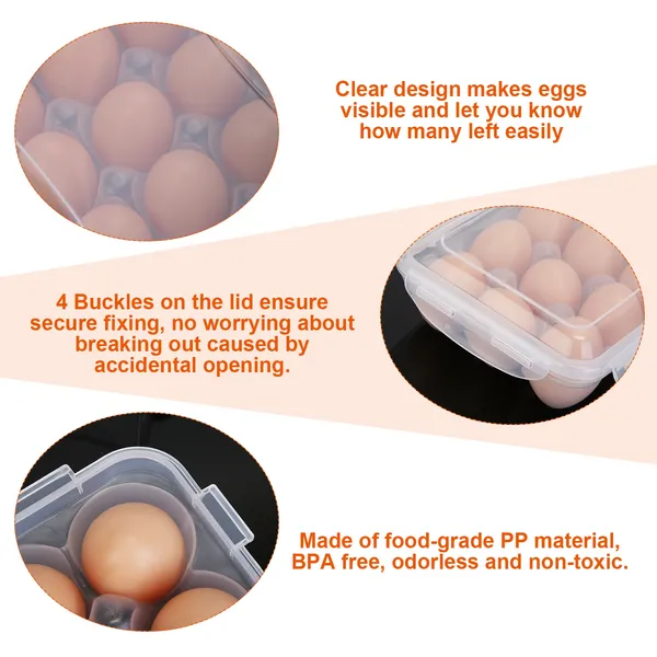 2Pcs Egg Holder Stackable Plastic Egg Storage Box Egg Rack - view 3