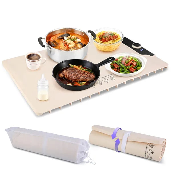 Food Warming Mat 23.6X15.8In 300W Fast Heating Electric Silicone Food Warmer With 14 Temp Levels 10Hrs Timer Settings - view 2