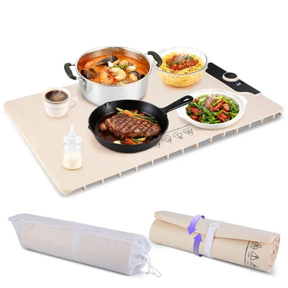 Food Warming Mat 23.6X15.8In 300W Fast Heating Electric Silicone Food Warmer With 14 Temp Levels 10Hrs Timer Settings - view 2