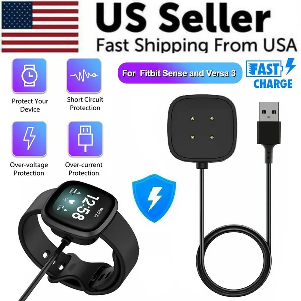 Wireless Charger For Sense Versa 3 4 Watch USB Fast Charging Dock Cable - view 2