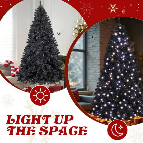 7.5 FT Pre-lit Artificial Christmas Tree, Hinged Xmas Pine Tree With 1350 Branch Tips - view 8