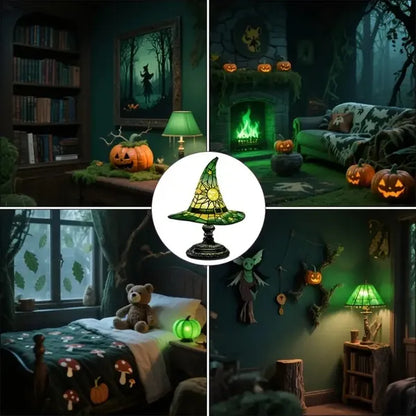 Witch Hat Lamps, USB Stained Resin Glowing Gothic Retro Resin Lamp For Bedroom Party With Mystical Charm - view 4