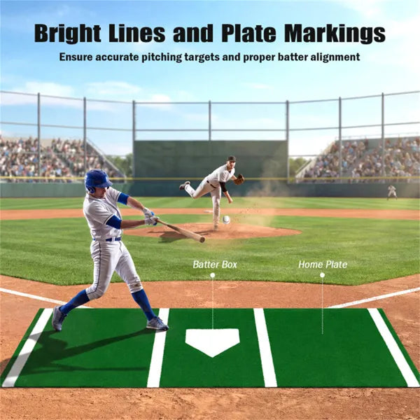 10ft X 3ft Softball Pitching Mat With Artificial Turf, Indoor & Outdoor Training Aid For Pitching Practice -Green - view 3