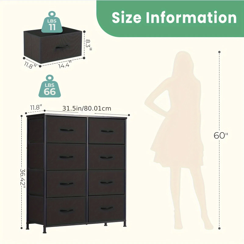 Dresser For Bedroom With 8 Drawers Tall Dresser - view 5