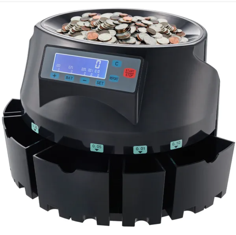 VEVOR USD Coin Sorter Coin Counter Wrapper And Roller 300 Coins Min LCD Display - view 6