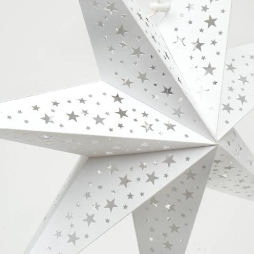 White Handmade Paper Star 60 Cm - White-Festive - view 5