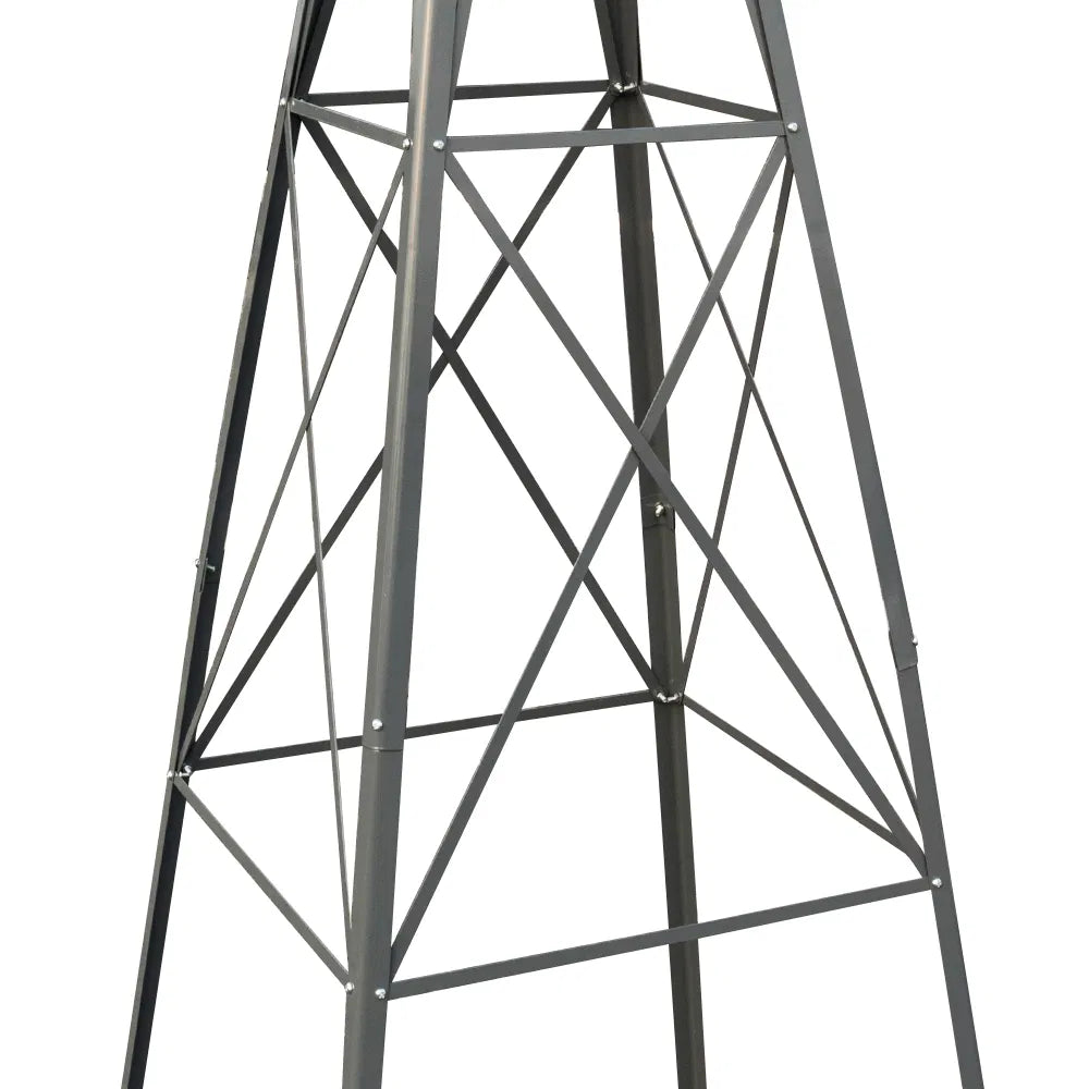 8FT Weather Resistant Yard Garden Windmill Gray & Red - view 4