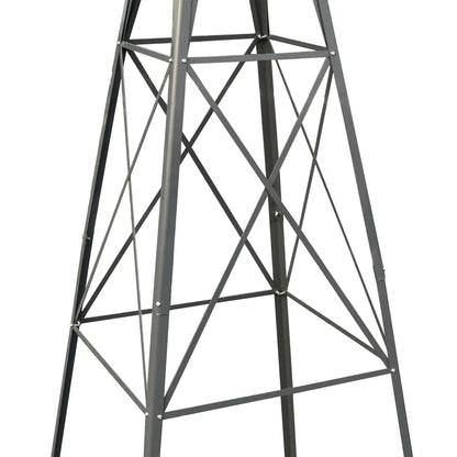8FT Weather Resistant Yard Garden Windmill Gray & Red - view 4