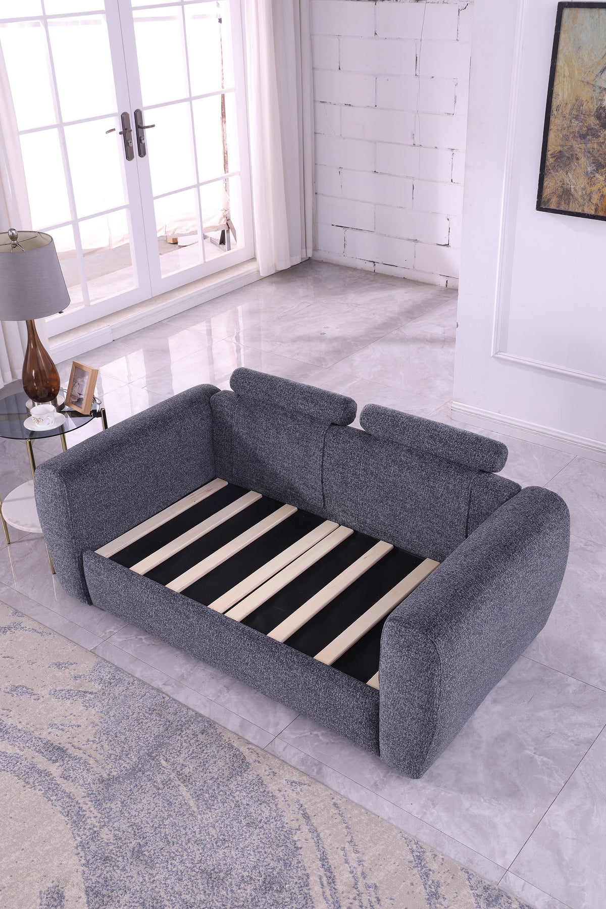 Modern Minimalist Comfortable Compressed GREY Sofa - view 4