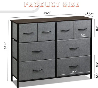 Dresser For Bedroom With 8 Drawers, Wide Fabric Dresser For Storage And Organization, Chest Of Drawers - view 6