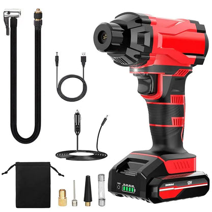 150PSI Cordless Car Tire Pump 6000mAh Rechargeable Tire Inflator 12V Portable Electric Air Compressor With LED Light