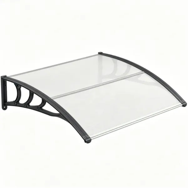 39" x30" Modern Polycarbonate Window Door Awning, UPF50+ Waterproof Windproof Outdoor Patio Canopy With Aluminum - view 5