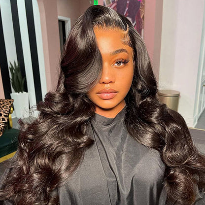 4x7 Lace Closure Wig Human Hair Natural Color Body Three-Dimensional Wave Density - view 2