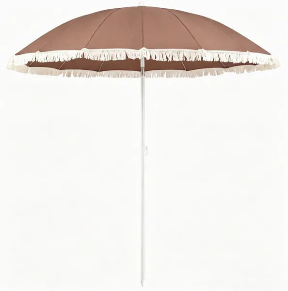 7 FT Boho Patio Umbrella With Fringe Tassel, 30' Adjustable Tilt Outdoor Sun Canopy - view 3