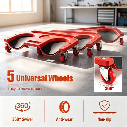 Red Rolling Knee Creeper with EVA Foam Cushioned Pads, 300 LBS Capacity Garage Knee Dolly with Magnetic & Long Tool - view 8