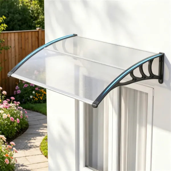 39" x30" Modern Polycarbonate Window Door Awning, UPF50+ Waterproof Windproof Outdoor Patio Canopy With Aluminum - view 3