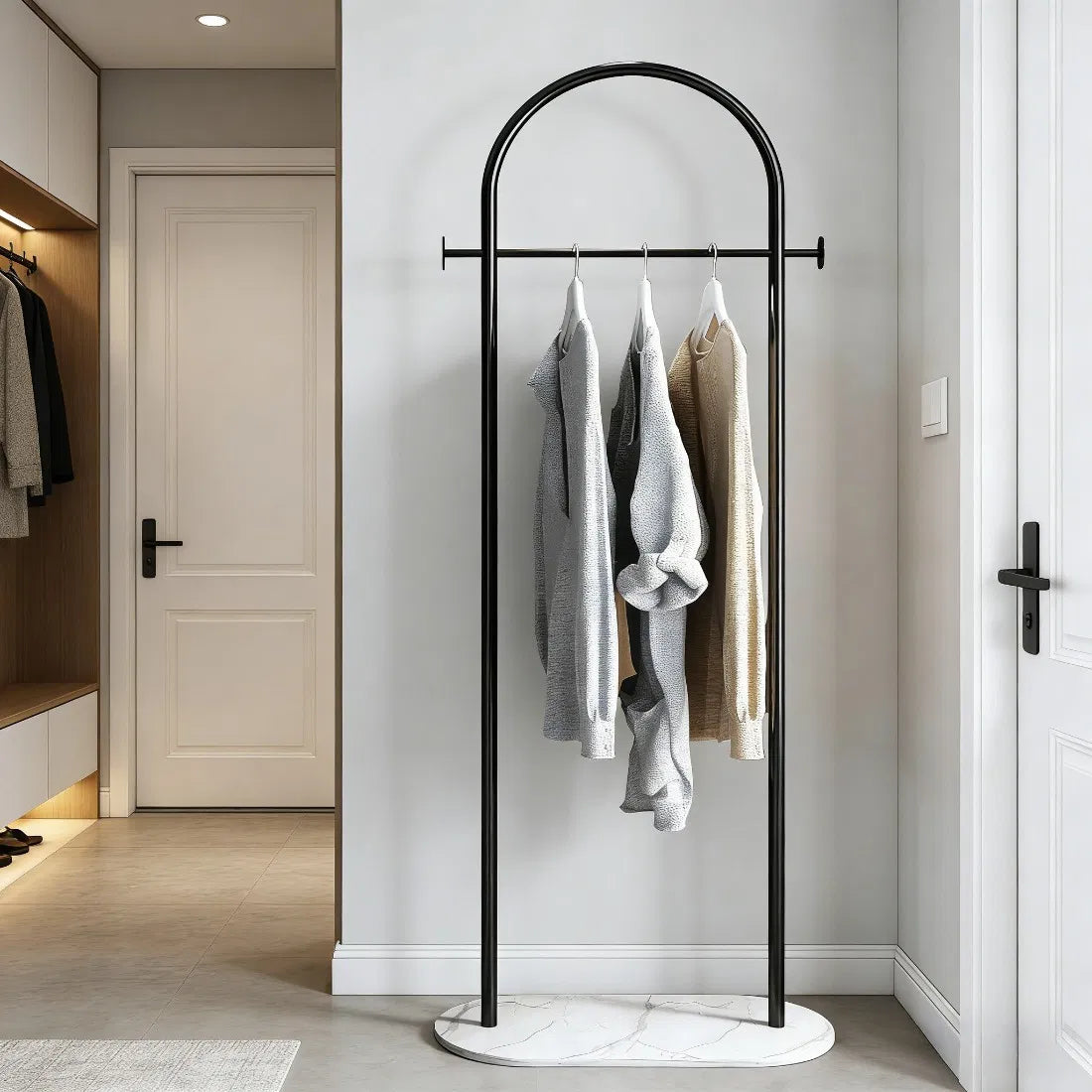 Clothing Rack, Golden Metal Freestanding Heavy Duty Clothes Rack with Marble Base - view 8