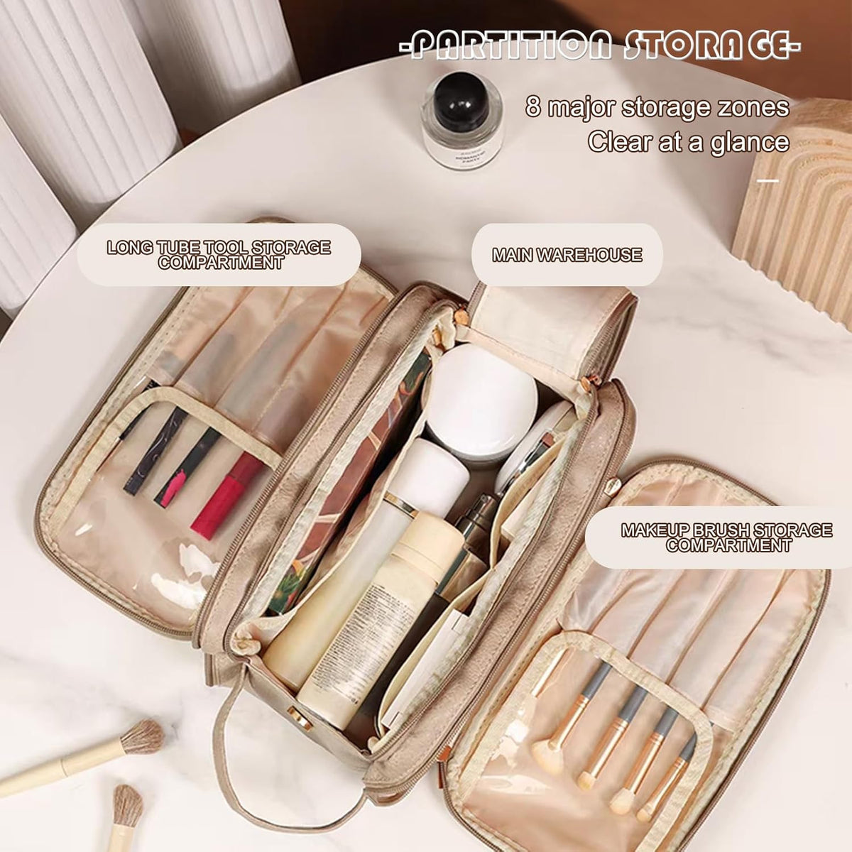 Travel Toiletry Bag For Women Men, Large Travel Toiletry Organizer Makeup Bag - view 4