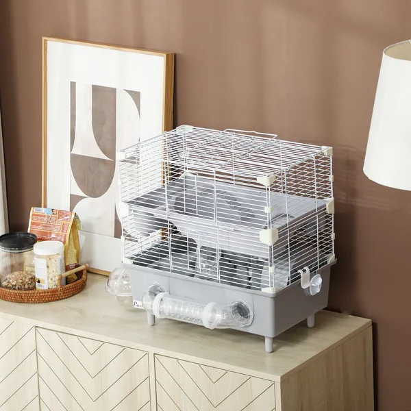 2-Tier Hamster Cage With Sand Bathroom, Running Wheel, Water Bottle - view 3