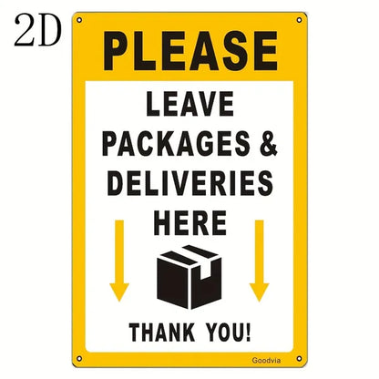 Vintage Package Delivery Metal Sign With Arrow Box Icon Wall Plaque For Home Holiday