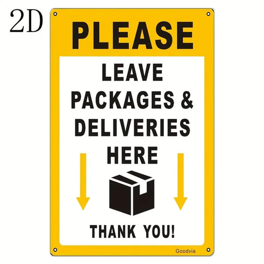 Vintage Package Delivery Metal Sign With Arrow Box Icon Wall Plaque For Home Holiday