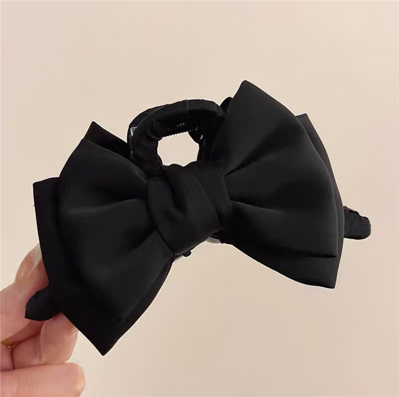 Bow Claw Clip Graceful Satin Headdress Shark Clip Updo Hair Claw - view 7