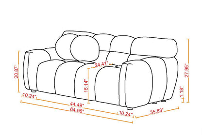 64.96 Length,35.83inch Deepth,human Body Structure For USA People, Marshmallow Sofa,boucle Sofa,2 Seater, BEIGE BOUCLE - view 3