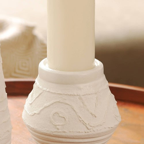 Organic Pattern Terracotta Candle Holder 5.2x5.2x5.5'' Rustic Candle Stand For Ambient Lighting - view 5