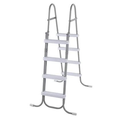 4 Steps 52in Pool Ladder Iron Grey Frame & White Steps Safety Ladder