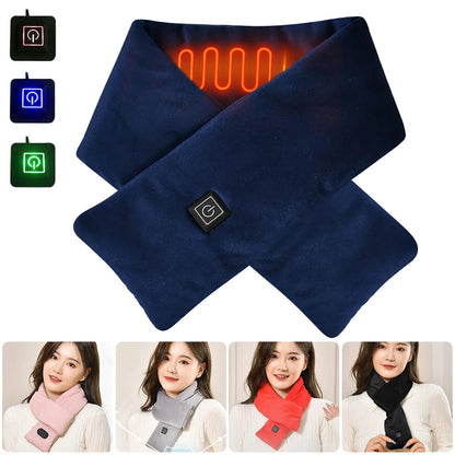 USB Women Men Heating Scarf Temperature Scarf 3 Gears Adjustable USB Charging Heat Control Neck Warmer For Cycling