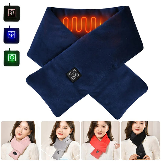USB Women Men Heating Scarf Temperature Scarf 3 Gears Adjustable USB Charging Heat Control Neck Warmer For Cycling
