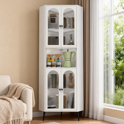 73inch Corner Cabinet, Metal Storage Cabinet With Doors And Adjustable Shelves - view 4