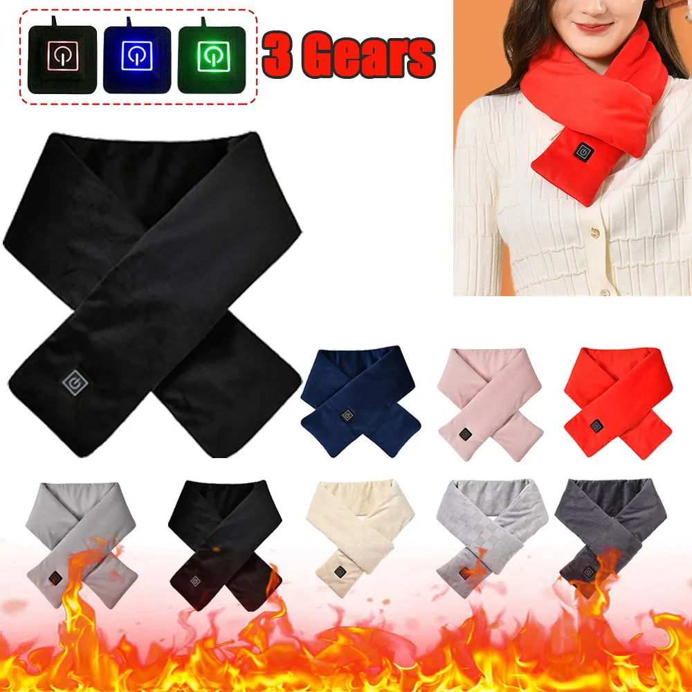 USB Women Men Heating Scarf Temperature Scarf 3 Gears Adjustable USB Charging Heat Control Neck Warmer For Cycling - view 2