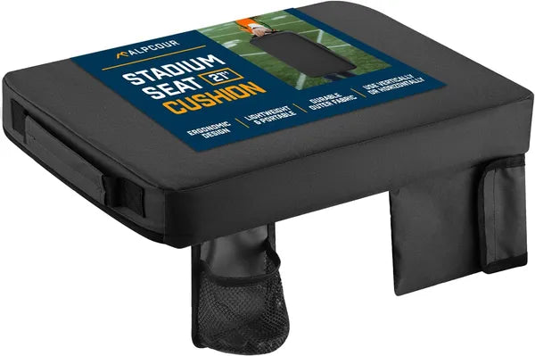 Alpcour Portable Extra Thick Stadium Seat Cushion - 21x 15 Inch Bleacher Cushion With Side Pocket