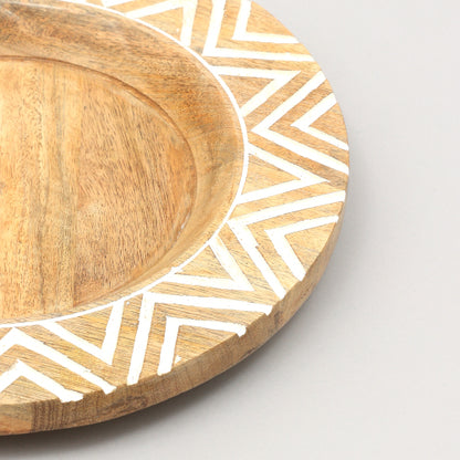 Handcrafted Wood Charger Plate Wooden Dinning Placemat Artisan Wood Tableware - view 4