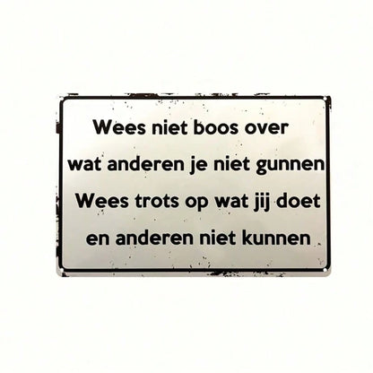 1pc Vintage Dutch Inspirational Quotes Iron Sign, Farmhouse Wall Art For Home Cafe Bedroom - view 4