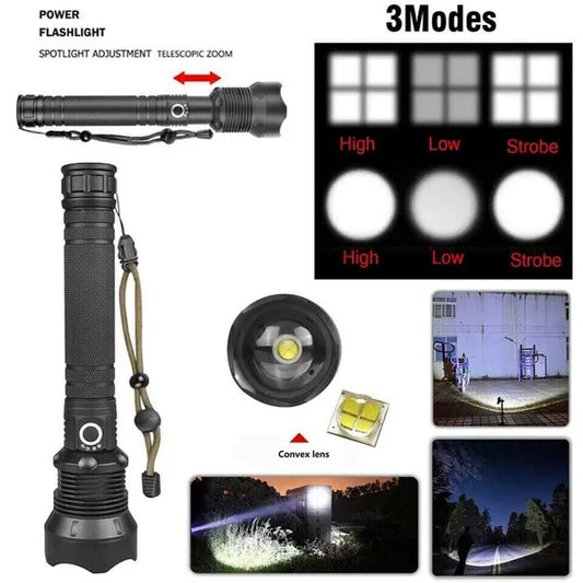 Super Hell 9500000Lumen Taktische Taschenlampe LED XHP90 Militär Wiederaufladbar - view 2