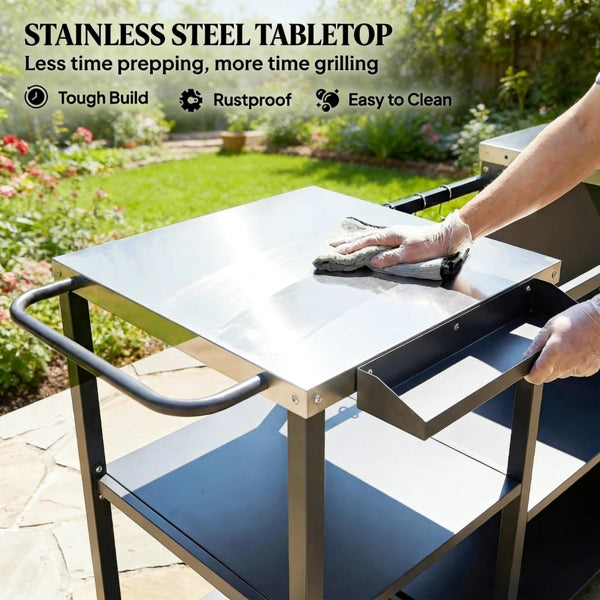 Outdoor Bar Cart Grill Table - view 4
